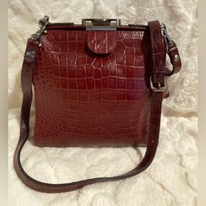 Patricia Nash Red Crocodile-Embossed Crossbody Bag
